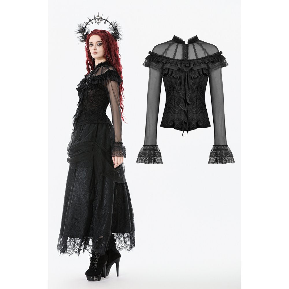 Gothic Rose Sheer Court Top