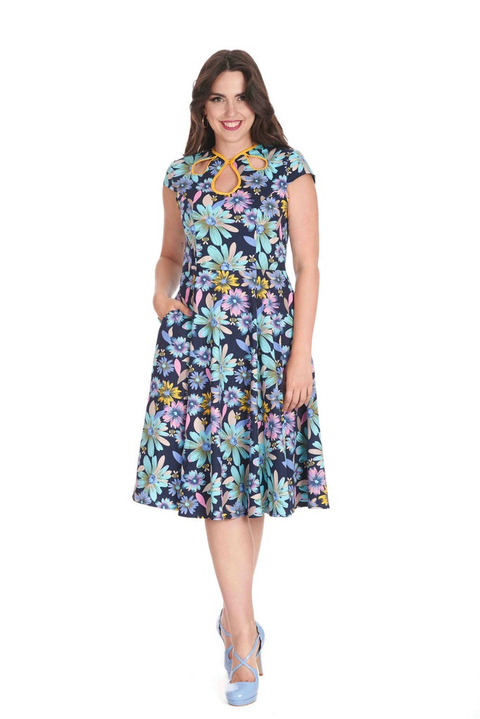 Navy SUMMER BEE SWING DRESS