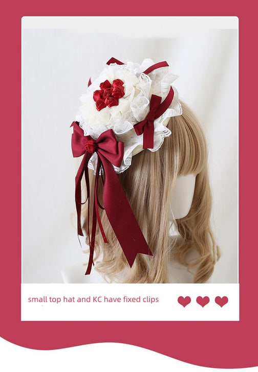 Elegant Lolita Hairband Dark Red Headwear