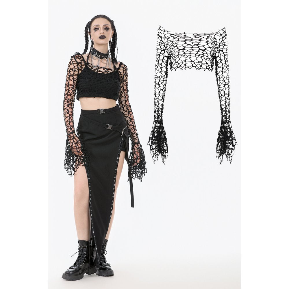 TW635 Punk Distressed Crop Top