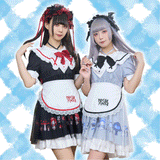 Dream Alice 🗝️Sailor collar piece ruffled bow tulle shape short sleeve OP maid apron dress original Gothic Lolita court style