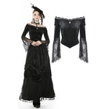 Victoria court velvet lace splicing top