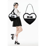 Lolita Black & White Bow Heart Bag