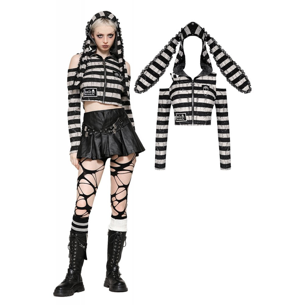 Prison Bunny Striped Crop Top