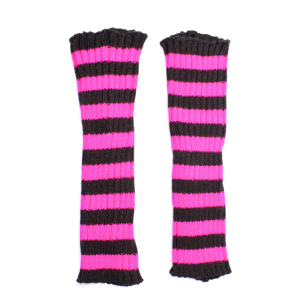 TILLY ARMWARMERS - PINK STRIPE hi
