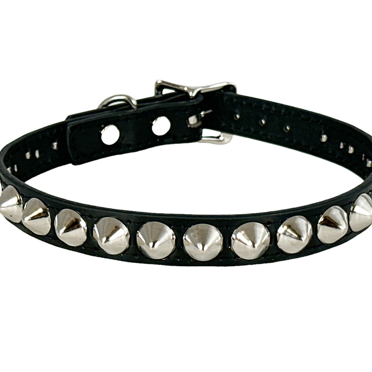 FC121 PATENT NEON LARGE CONE STUDDED CHOKER