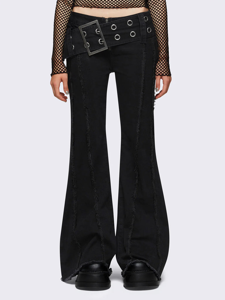 Gia Belted Flared Jeans