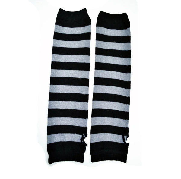STRIPE ARMWARMERS - BLACK/GRAY