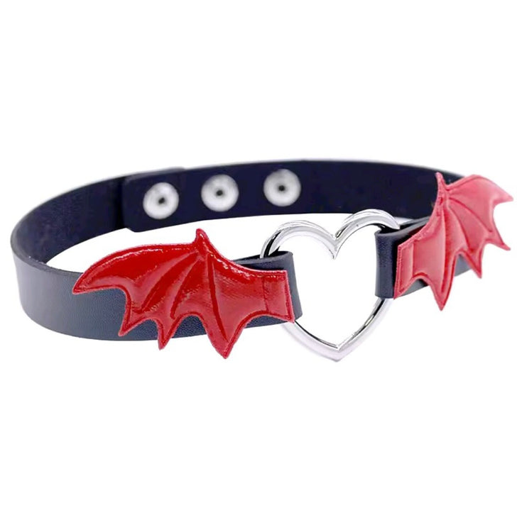 Love & Bat Black X Red Choker