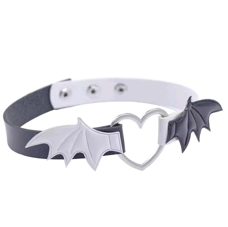 Love & Bat Black X white Choker