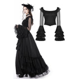Gothic princess layered frilly sleeves sexy top