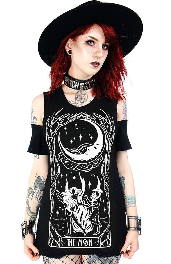 Cold Shoulder WITCHES CHANT T-SHIRT