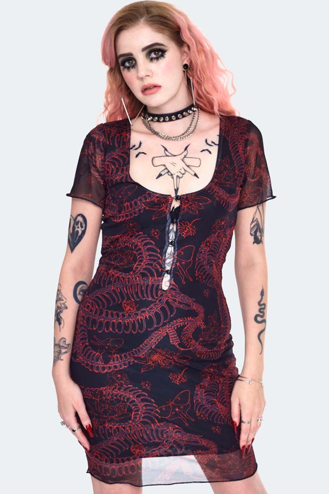Snake Skeleton Mini Dress
