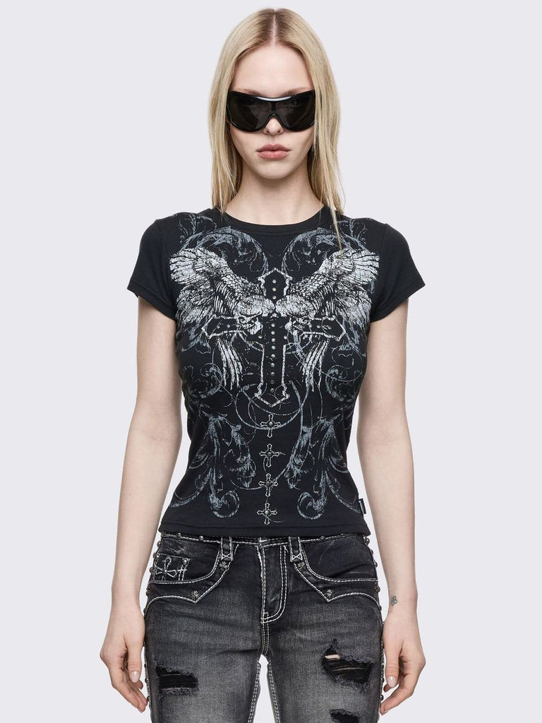 Winged Cross Baby Tee