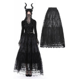 Gothic pattern elegant maxi skirt
