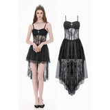 Dark Ritual Gothic Lace Hollow Tail Dress