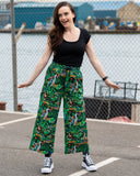 Rebel Romance Pond Birds Wide Leg Cropped Trousers