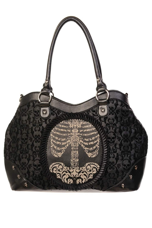 Black NARCISSUS CAMEO HANDBAG