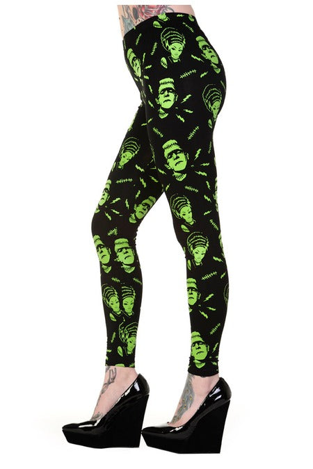 Black/Green MADE FOR EACH OTHER Leggings