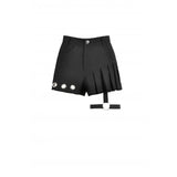 Asymmetry Rivet Punk Shorts with Leg Strap