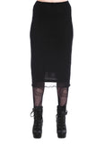 KEIR MESH LONG SKIRT-BLACK