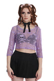 SKULL CROP TOP-PURPLE