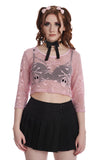 SKULL CROP TOP-PINK