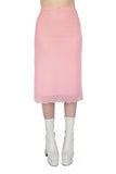 KEIR MESH LONG SKIRT-PINK