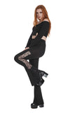 Black DECAY GLAM LACE TROUSERS