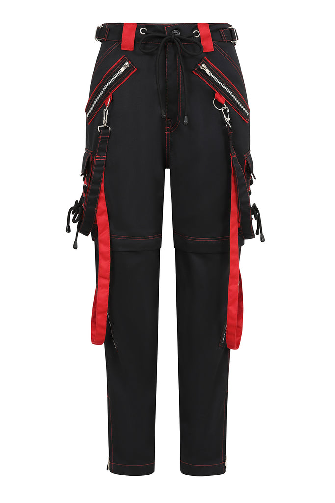 Black/Red PAXT STRAPPY TROUSERS