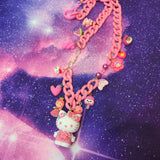 Extra Pink Kitty Necklace