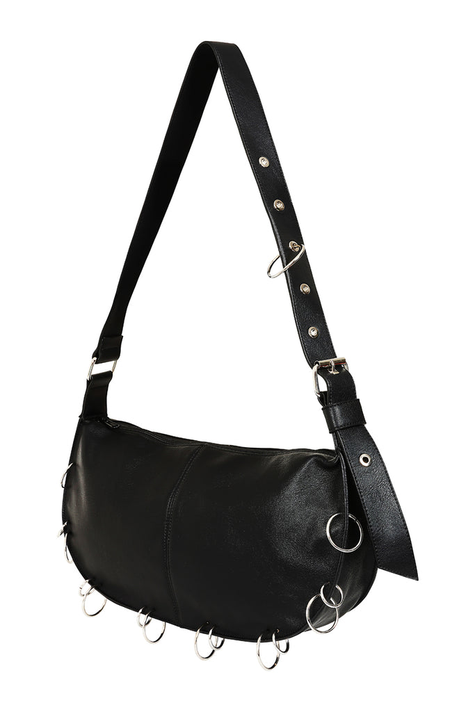 Black IRON HALO HOBO BAG