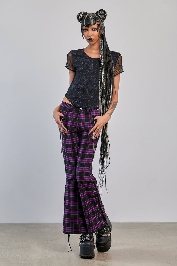 Black GRUNGE GRID TOP
