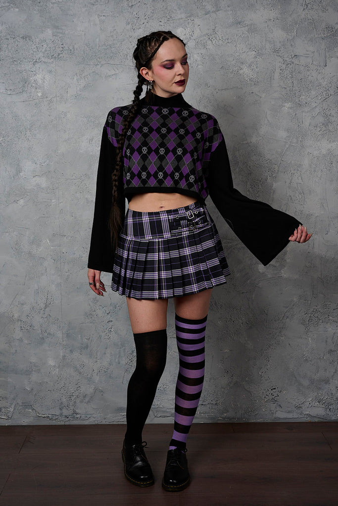 Purple Tartan DARKDOLL MINI SKIRT