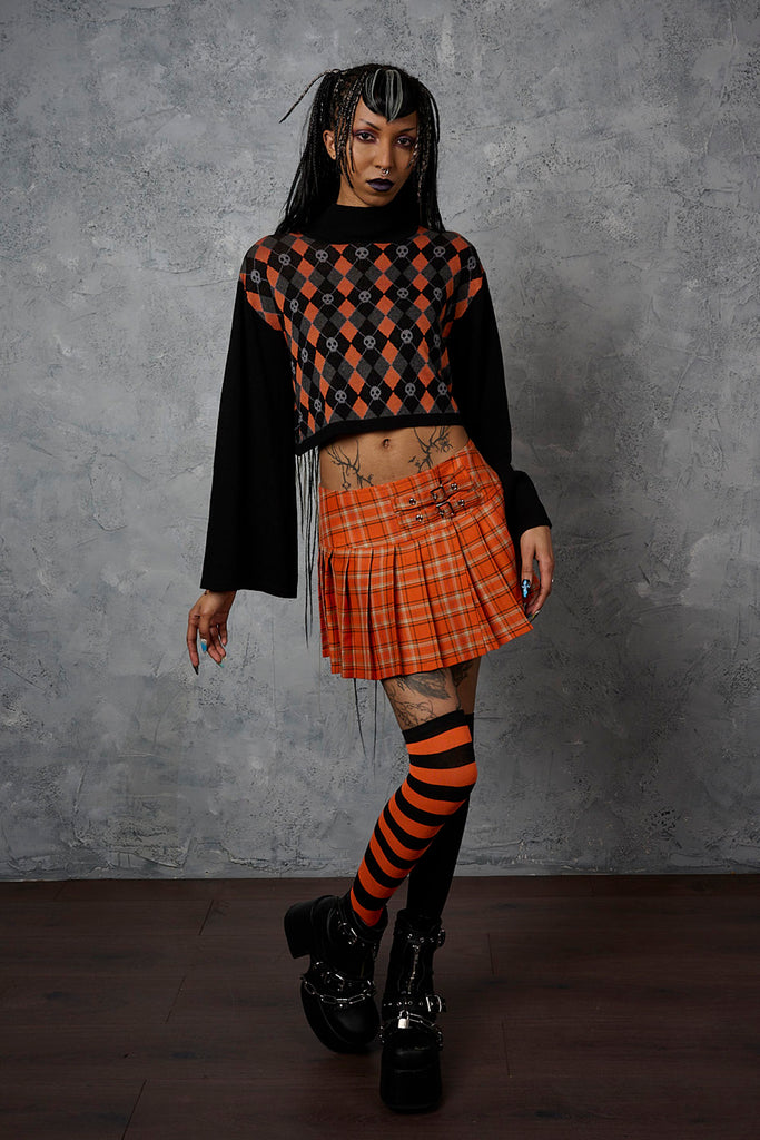 Orange Tartan ORANGE DARKDOLL MINI SKIRT