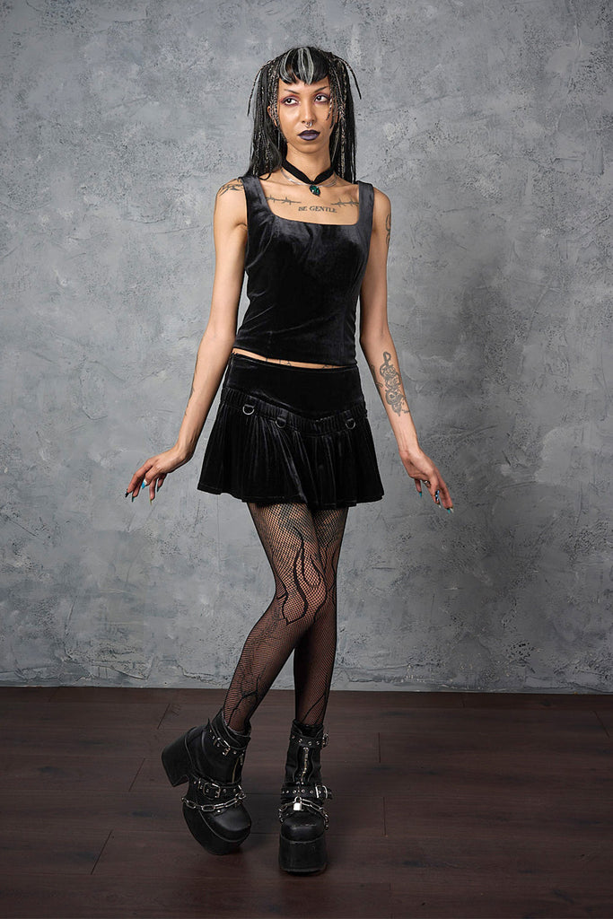 Black Nightfall velvet skirt