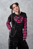 Black/Pink My Heart Hacker Top