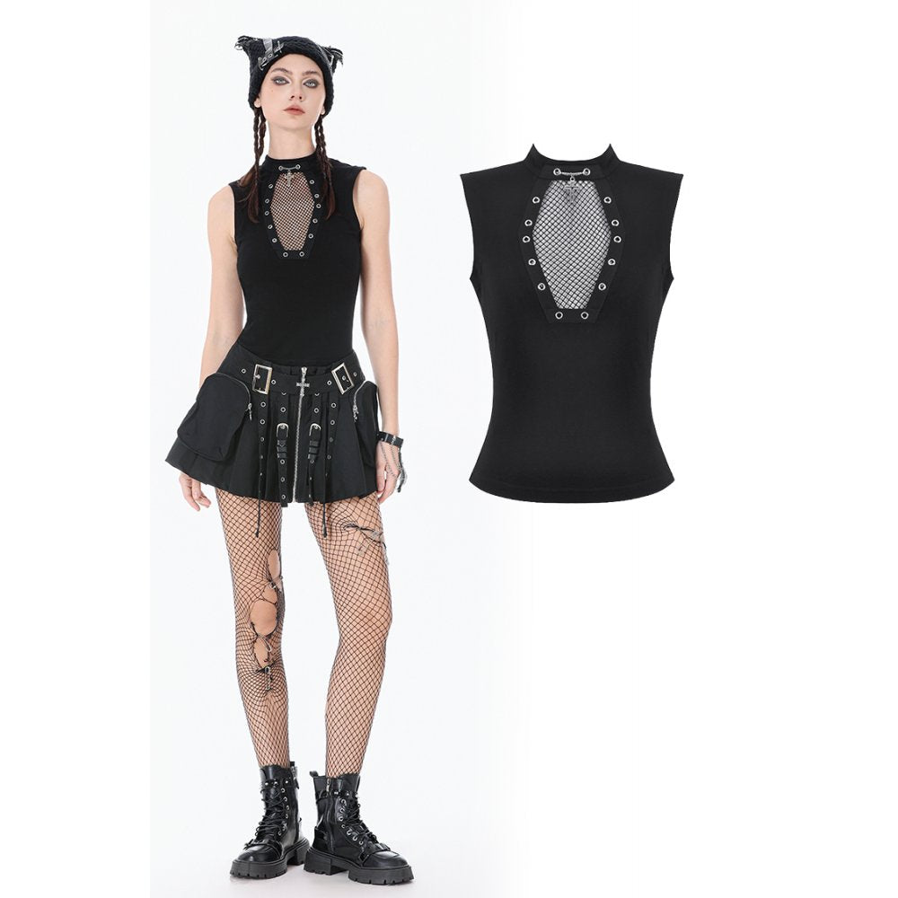 Punk Coffin Mesh Panel Top
