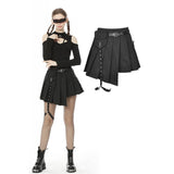 Punk rock locomotive irreqular pleated skirt
