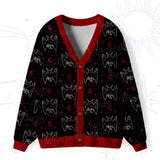 Purplehecate Witchy Mothman Night Ugly Cardigan Sweaters