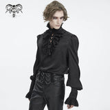 High collar jacquard chiffon men shirt