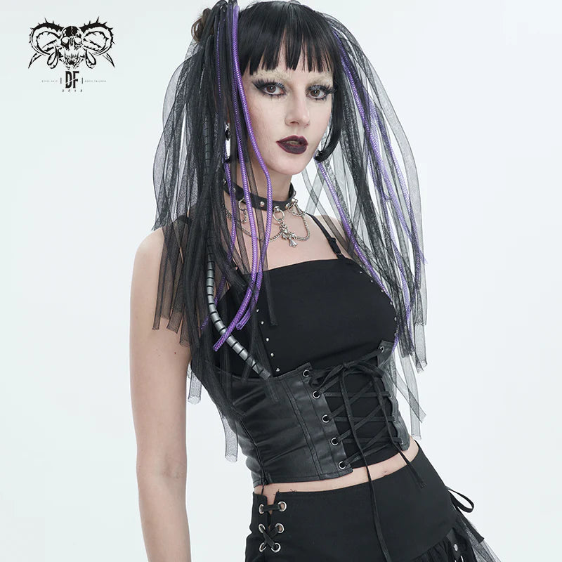 Knitted punk strapless T-shirt