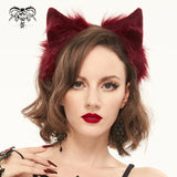 Devil Fashion accessory red plush cat ear headband