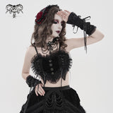 Gothic-Style Heart-Shaped Strappy Cropped T-Shirt