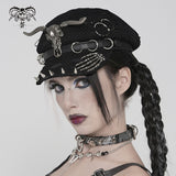 Distressed Mesh Flat-Brimmed Octagonal Cap