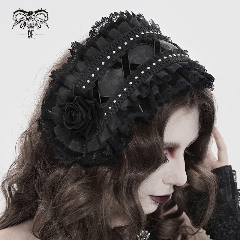 Lolita Rose Flower Headband with Veil