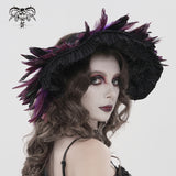 Purple Feather Lolita Wide-Brimmed Soft-Wire Headband