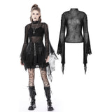 Punk spider mesh exaggerated sleeves top