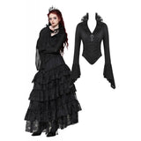 Black gothic queen jacquard top