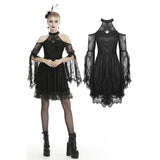 Gothic sexy halter off the shoulders lace dress
